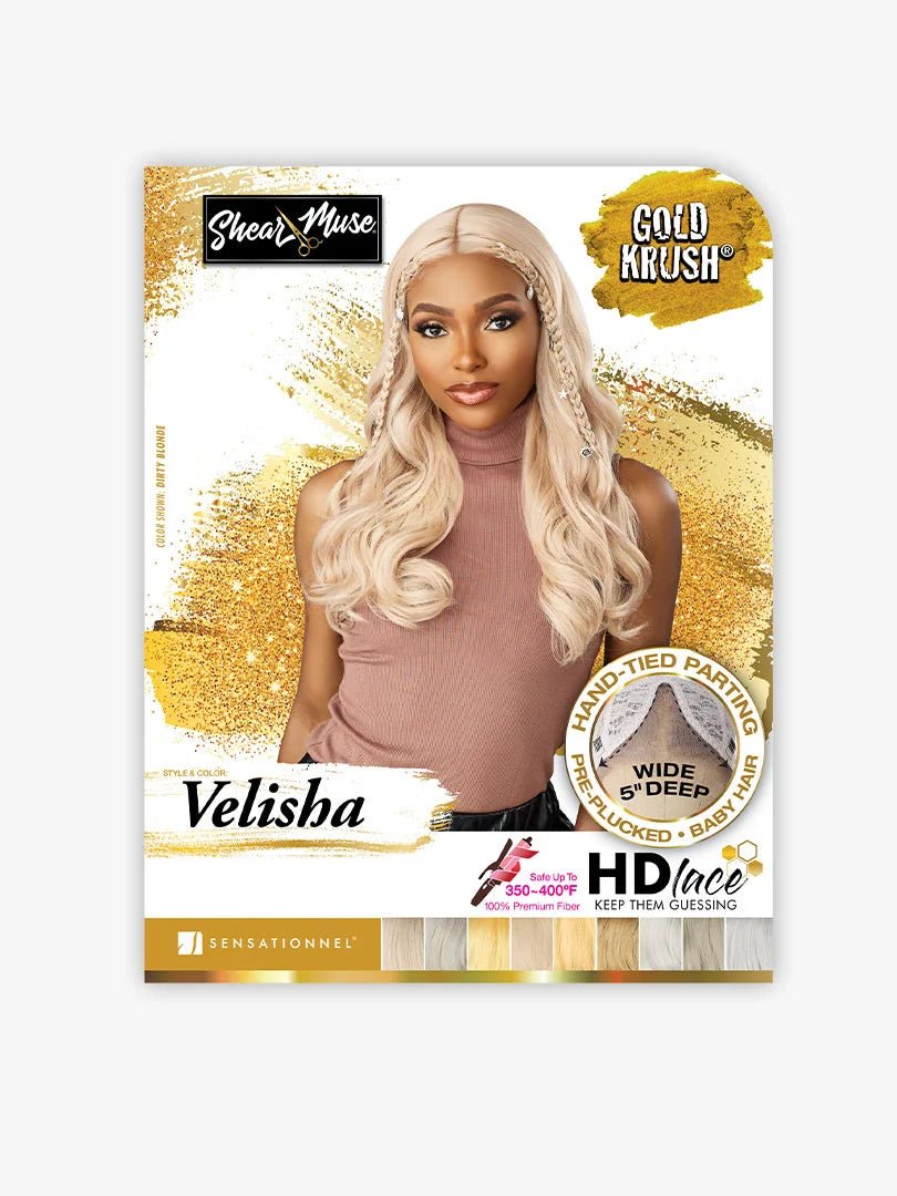 Sensationnel Shear Muse Gold Krush Series Synthetic HD Lace Front Wig - Velisha - Beauty Exchange Beauty Supply