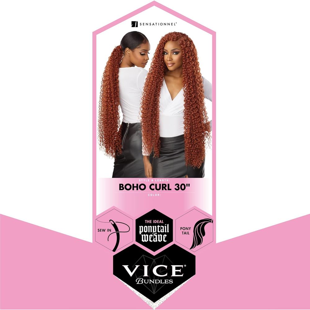 Sensationnel Vice Bundles – Boho Curl 30" | Synthetic Virgin Hair Dupe | Sew - In, Weave, or Ponytail Styling - Beauty Exchange Beauty Supply
