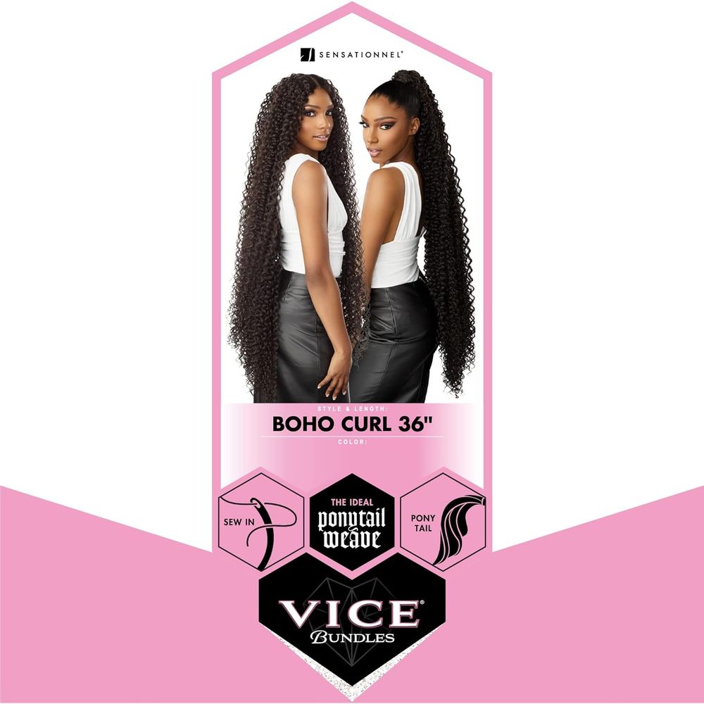 Sensationnel Vice Bundles – Boho Curl 36" | Extra Long Synthetic Virgin Hair Dupe | Weave, Sew - In, or Ponytail Ready - Beauty Exchange Beauty Supply