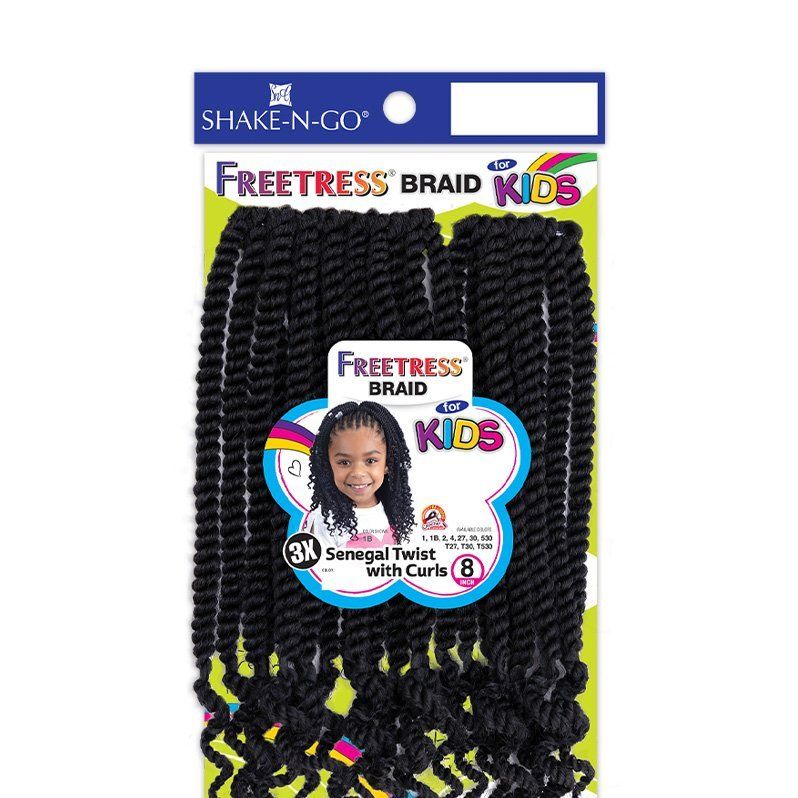 Shake n Go 3X Kids Senegal Twist with Curls 8" – Pre - Twisted Crochet Hair for Kids | Lightweight, Soft & Tangle - Free - Beauty Exchange Beauty Supply