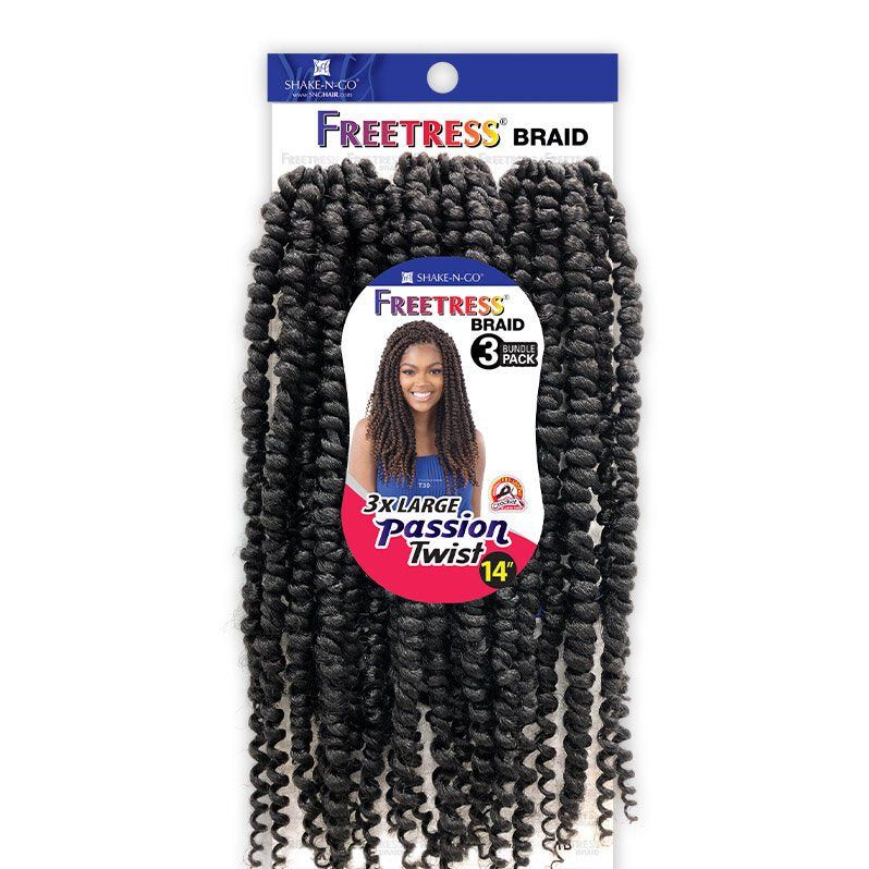 Shake n Go Freetress 3X Large Passion Twist 14" – Pre - Twisted Crochet Hair | Soft, Bouncy & Lightweight Protective Style - Beauty Exchange Beauty Supply