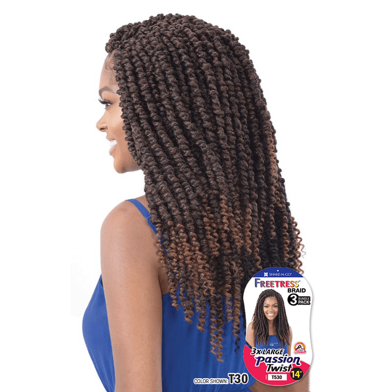 Shake n Go Freetress 3X Large Passion Twist 14" – Pre - Twisted Crochet Hair | Soft, Bouncy & Lightweight Protective Style - Beauty Exchange Beauty Supply