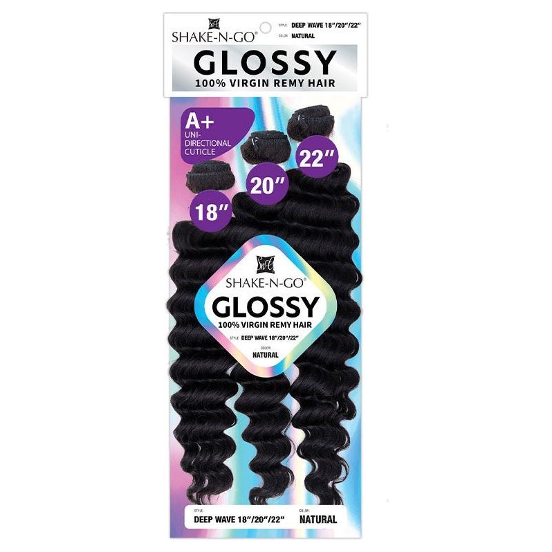 Shake-N-Go Glossy 100% Virgin Remy Hair Bundle Multipack - Deep Wave - Beauty Exchange Beauty Supply