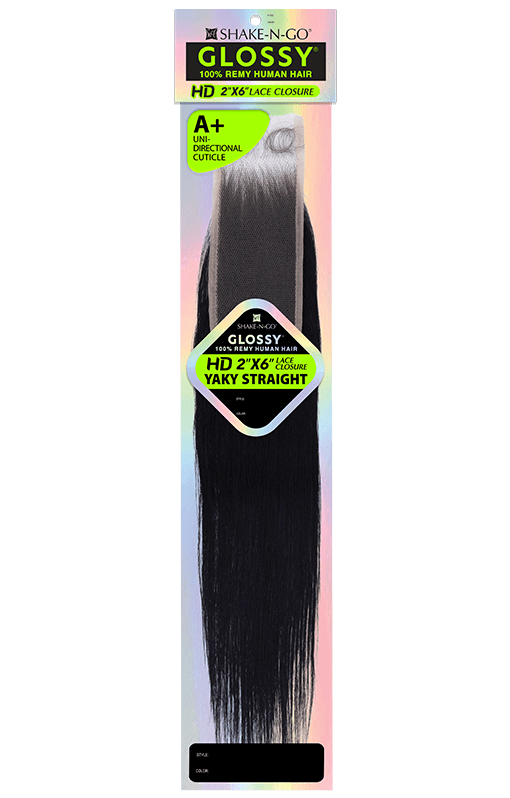 Shake N Go Glossy – 2x6 Yaky Straight Closure - Beauty Exchange Beauty Supply