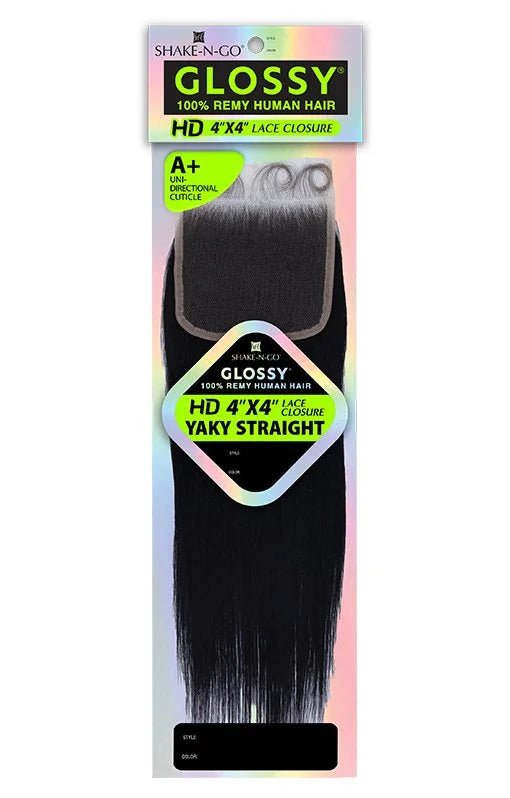Shake N Go Glossy – 4x4 Yaky Straight Closure - Beauty Exchange Beauty Supply
