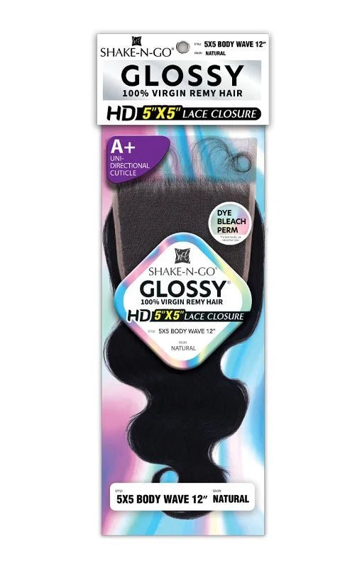 Shake N Go Glossy – 5x5 Body Wave Lace Closure 12" - Beauty Exchange Beauty Supply