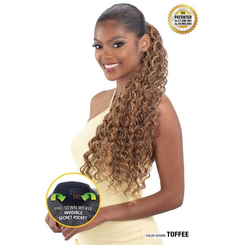 Shake - N - Go Organique Pony Pro Secret Pocket – Spanish Curl 26" | Voluminous, Defined Curls for Quick & Easy Ponytails | Lightweight & Secure - Beauty Exchange Beauty Supply