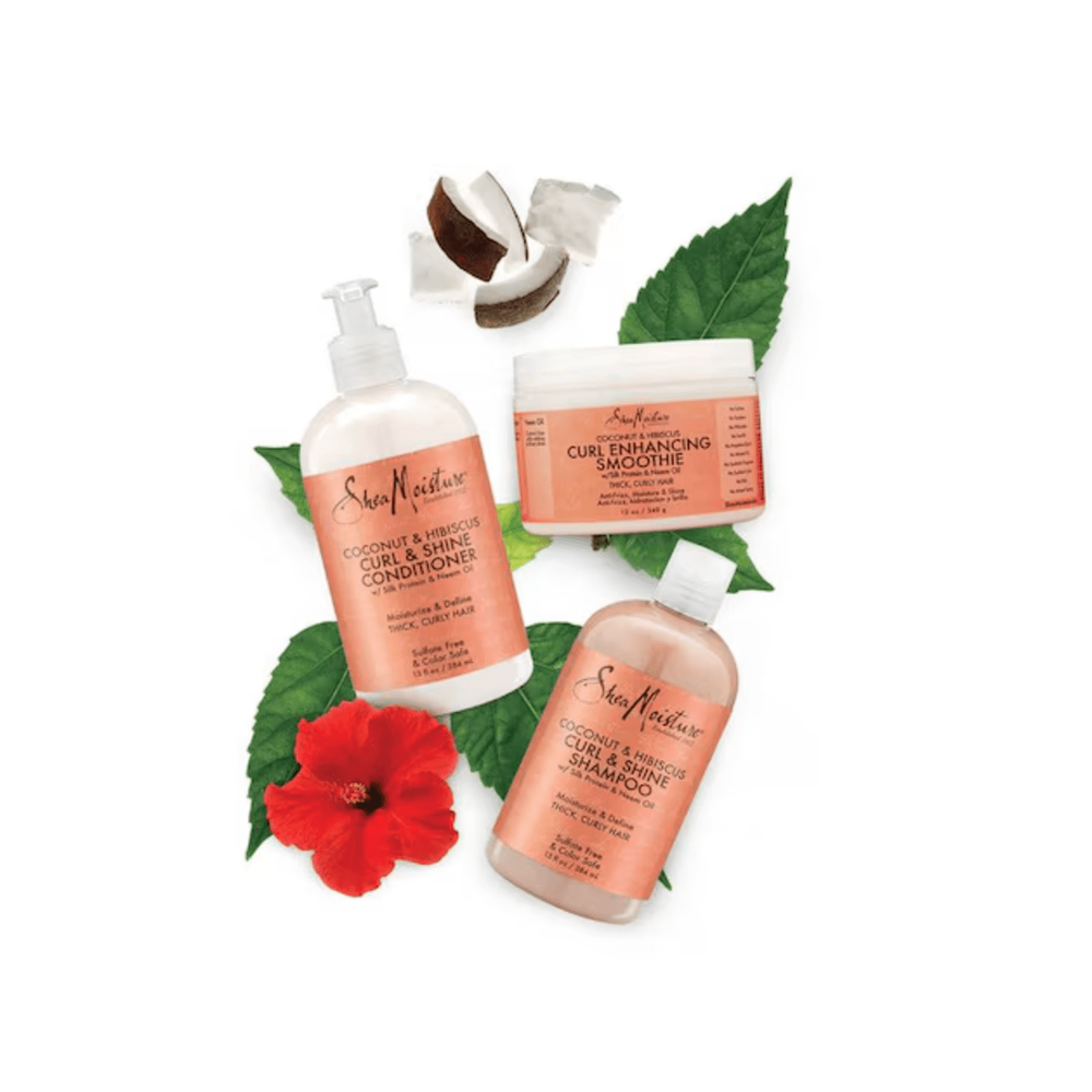 SheaMoisture Coconut & Hibiscus Curl & Shine Shampoo and Conditioner - Beauty Exchange Beauty Supply
