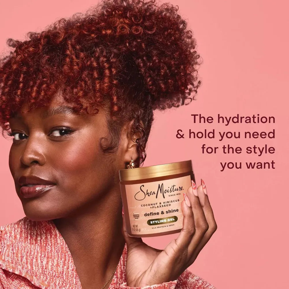 SheaMoisture Coconut & Hibiscus + Flaxseed Defining Styling Hair Gel - 15oz - Beauty Exchange Beauty Supply