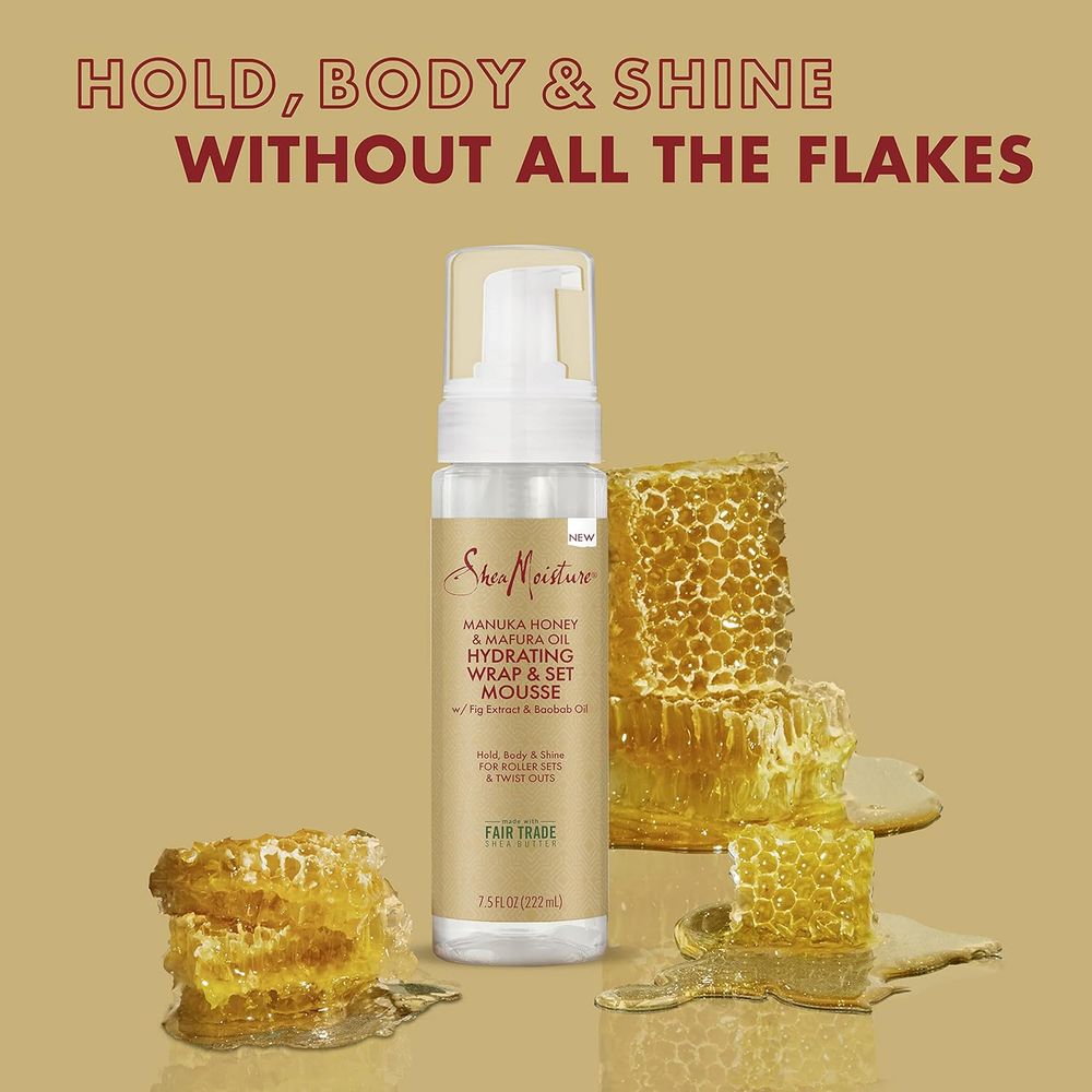 SheaMoisture Manuka Honey & Mafura Oil Wrap & Set Mousse – 7.5 oz - Beauty Exchange Beauty Supply