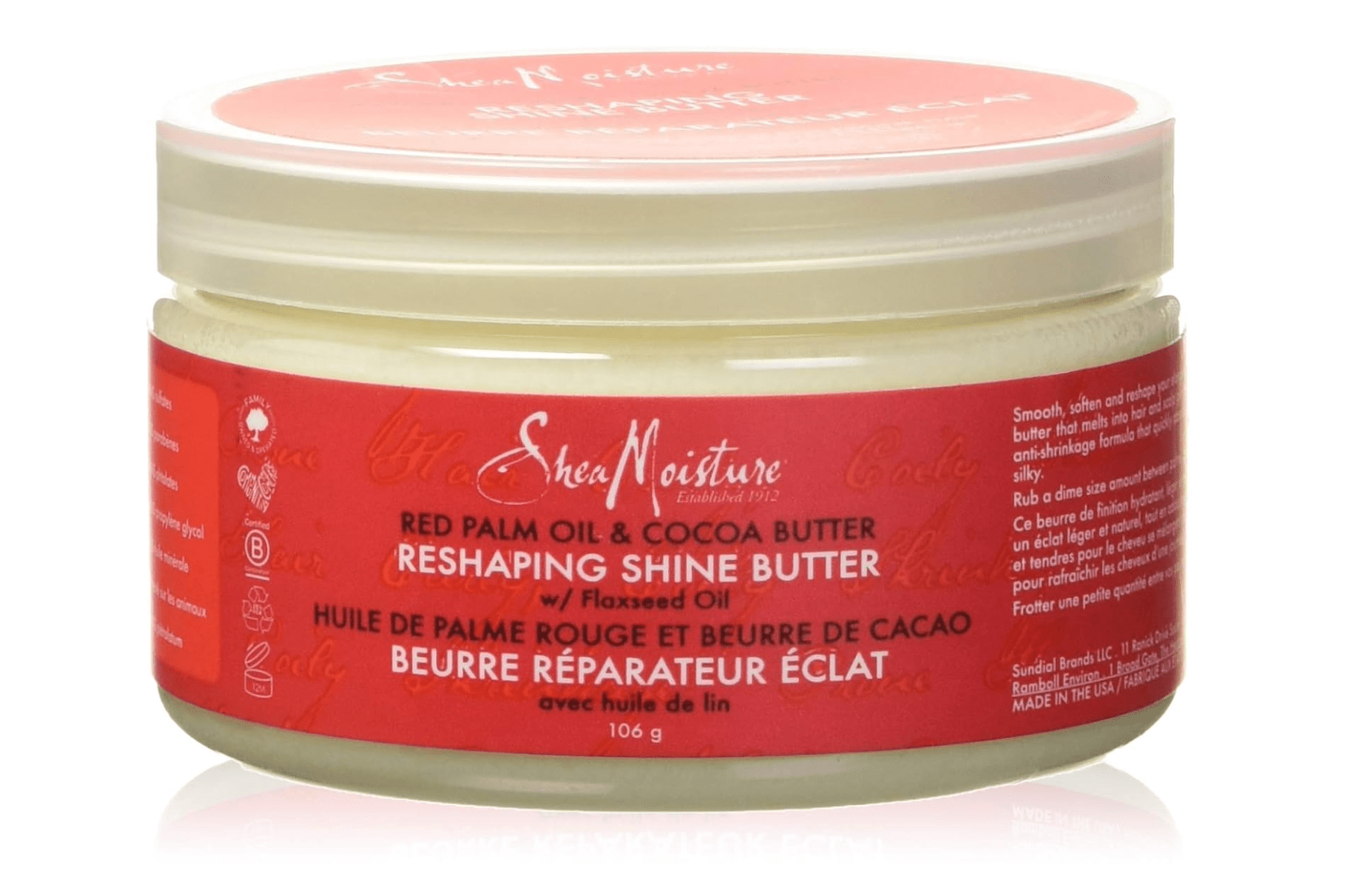 SheaMoisture Red Palm Oil & Cocoa Butter Reshaping Shine Butter – 3.75 oz - Beauty Exchange Beauty Supply