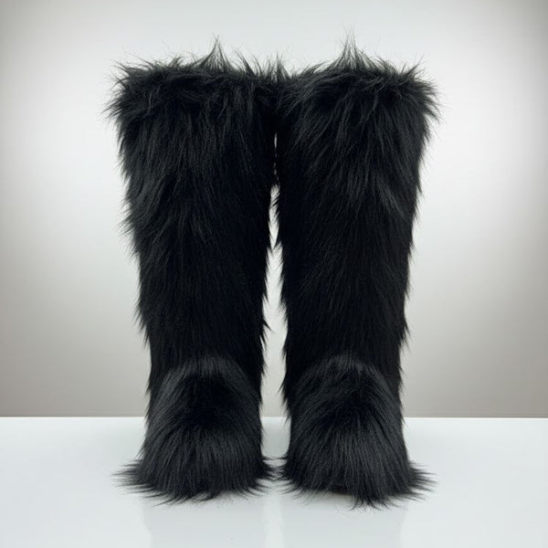 SnowFluff Knee-High Fur Boots