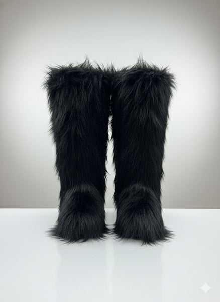 SnowFluff Knee-High Fur Boots