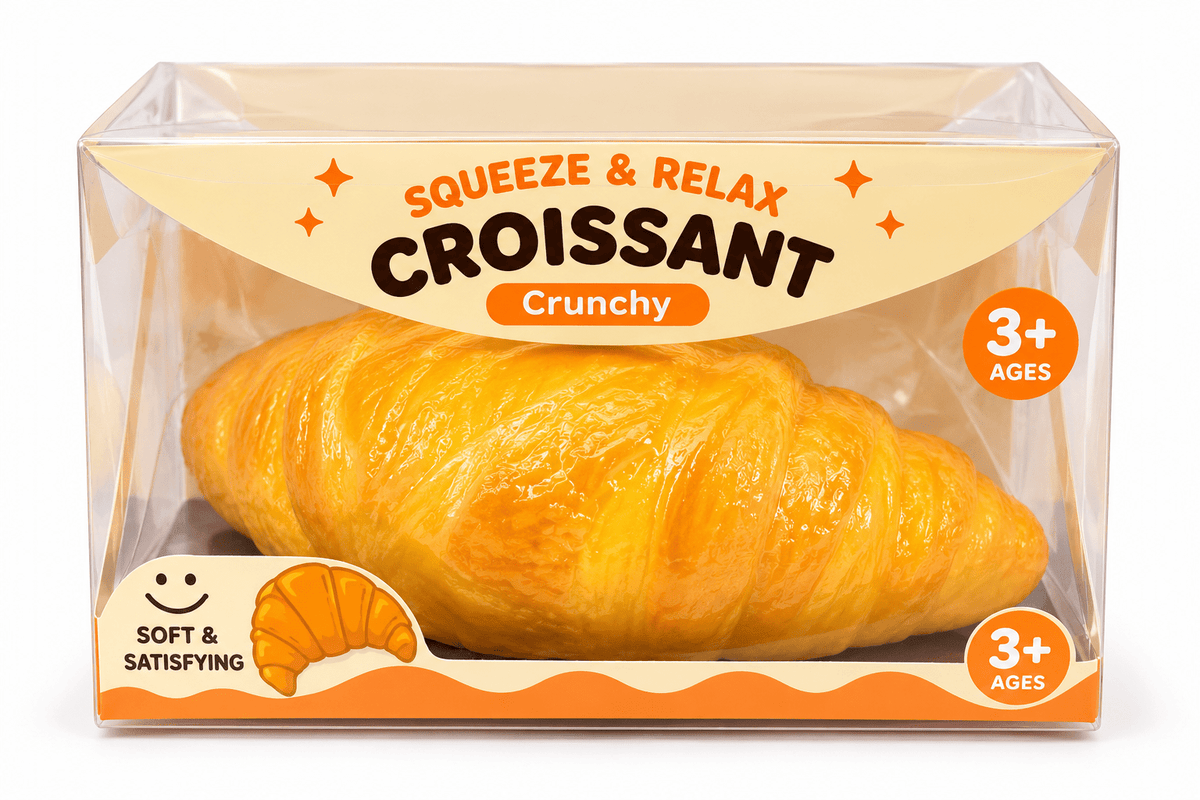 Squeeze & Relax Crunchy Croissant Squishy Toy - Beauty Exchange Beauty Supply