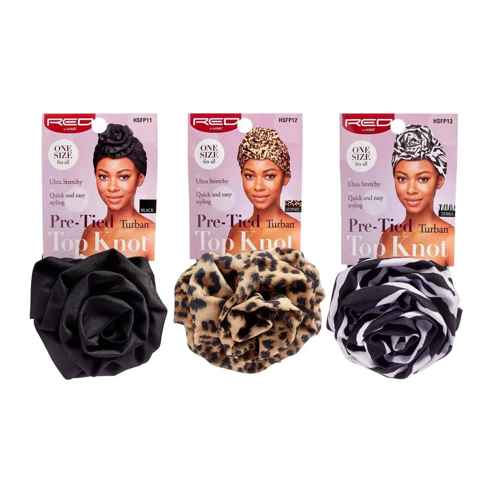 Stay Stylish & Effortless – Red by Kiss Pre - Tied Turban Top Knot (One Size Fits Most) - Beauty Exchange Beauty Supply