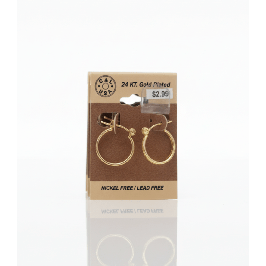 The C&L Fashion Jewelry Pincatch Earrings - Gold - Beauty Exchange Beauty Supply