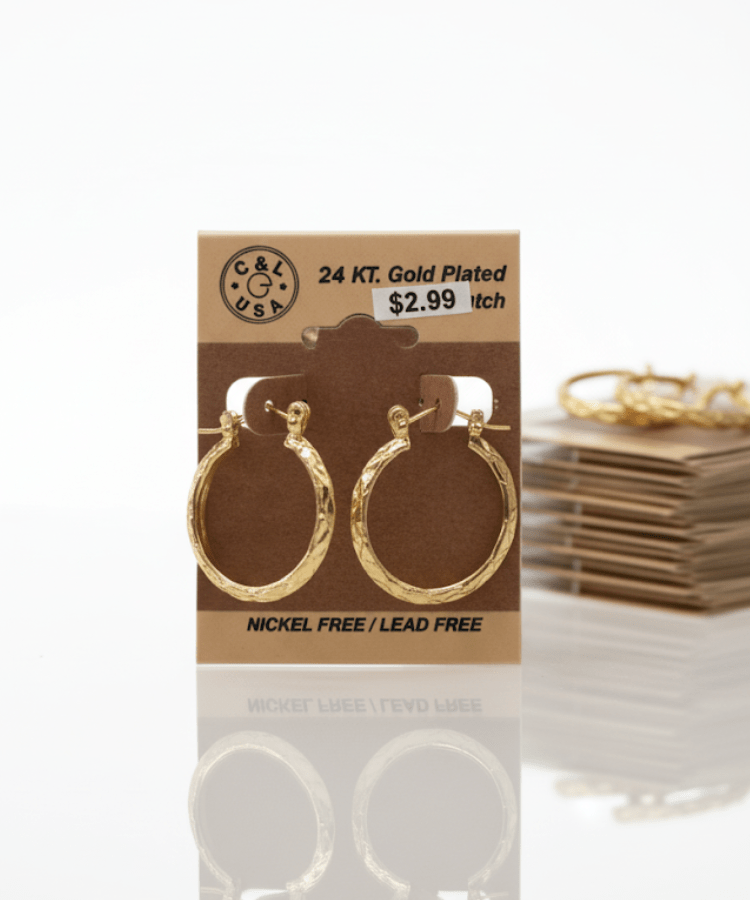 The C&L Fashion Jewelry Pincatch Earrings - Gold - Beauty Exchange Beauty Supply