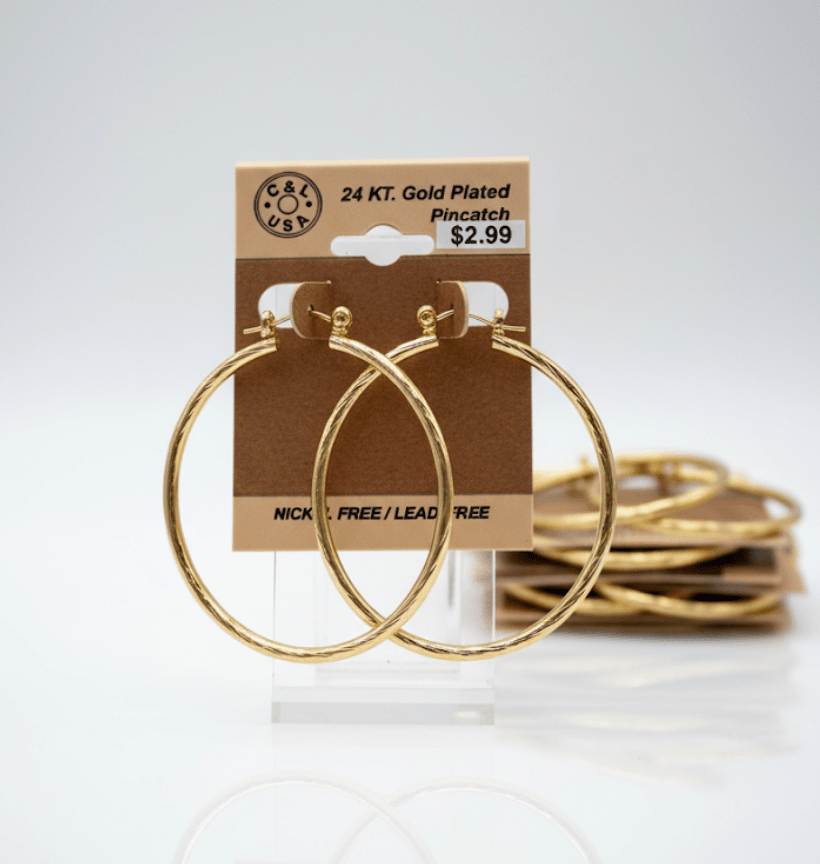 The C&L Fashion Jewelry Pincatch Earrings - Gold - Beauty Exchange Beauty Supply