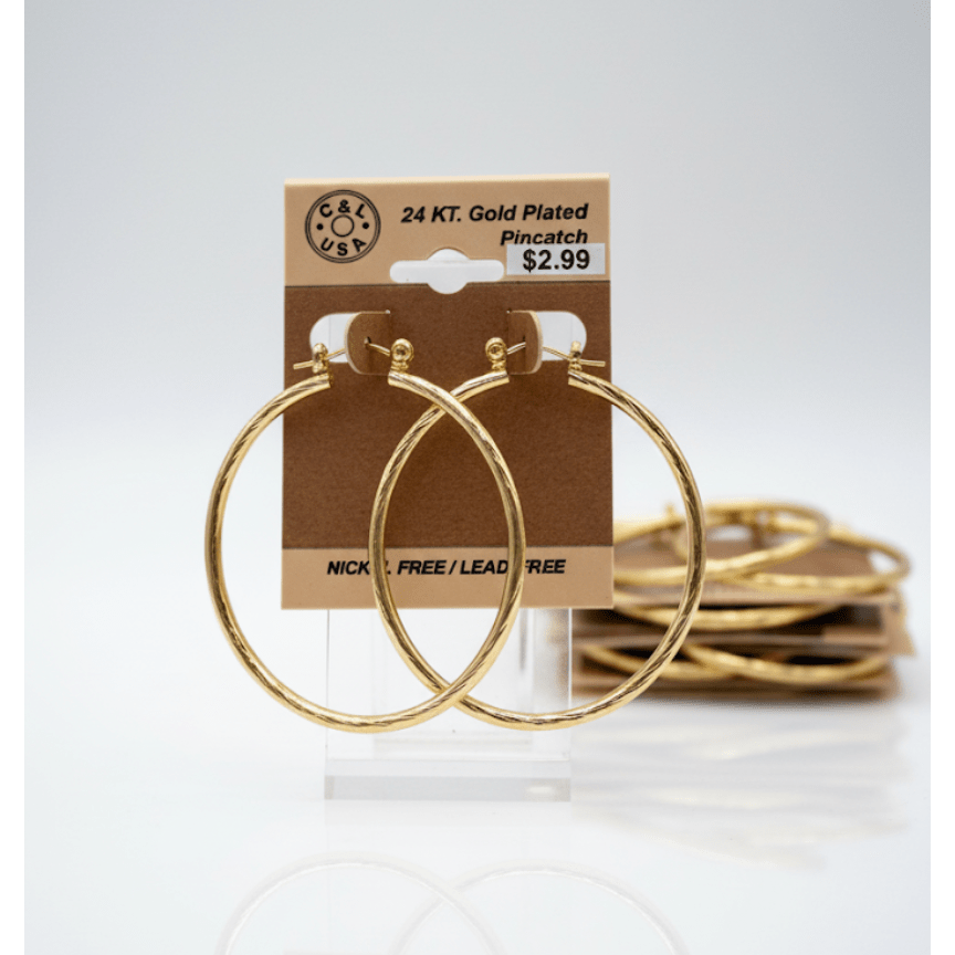 The C&L Fashion Jewelry Pincatch Earrings - Gold - Beauty Exchange Beauty Supply