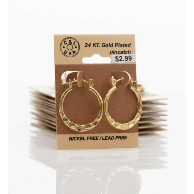 The C&L Fashion Jewelry Pincatch Earrings - Gold - Beauty Exchange Beauty Supply