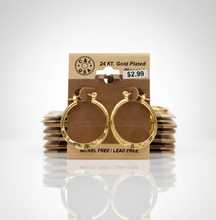 The C&L Fashion Jewelry Pincatch Earrings - Gold - Beauty Exchange Beauty Supply