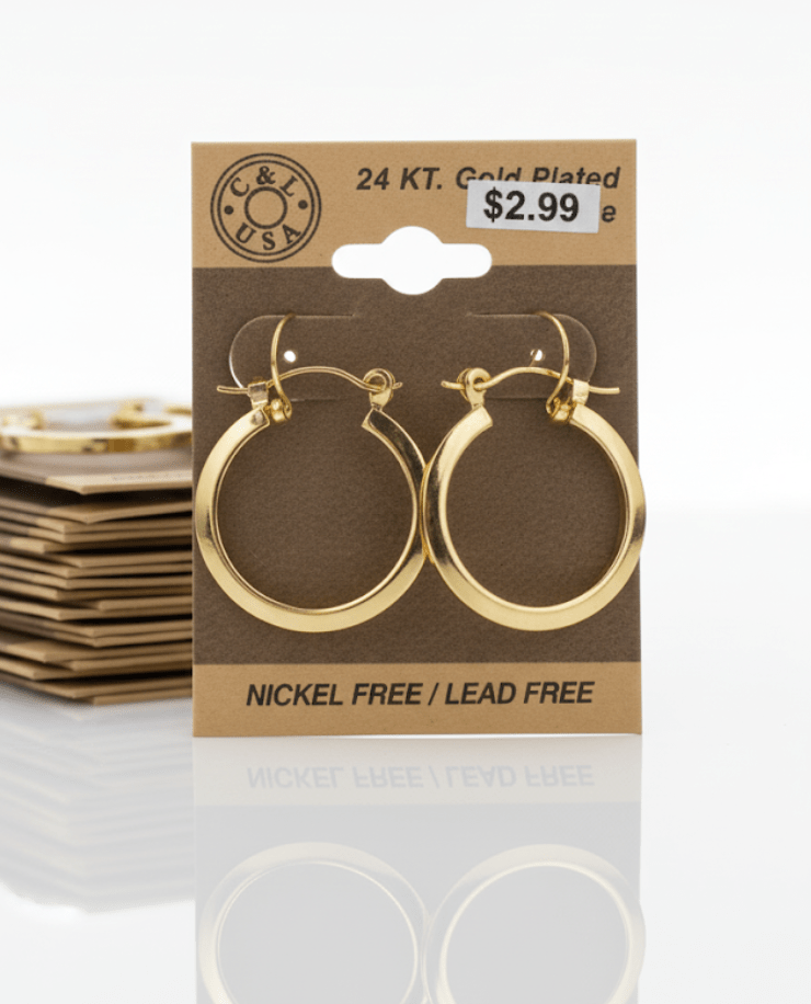 The C&L Fashion Jewelry Pincatch Earrings - Gold - Beauty Exchange Beauty Supply