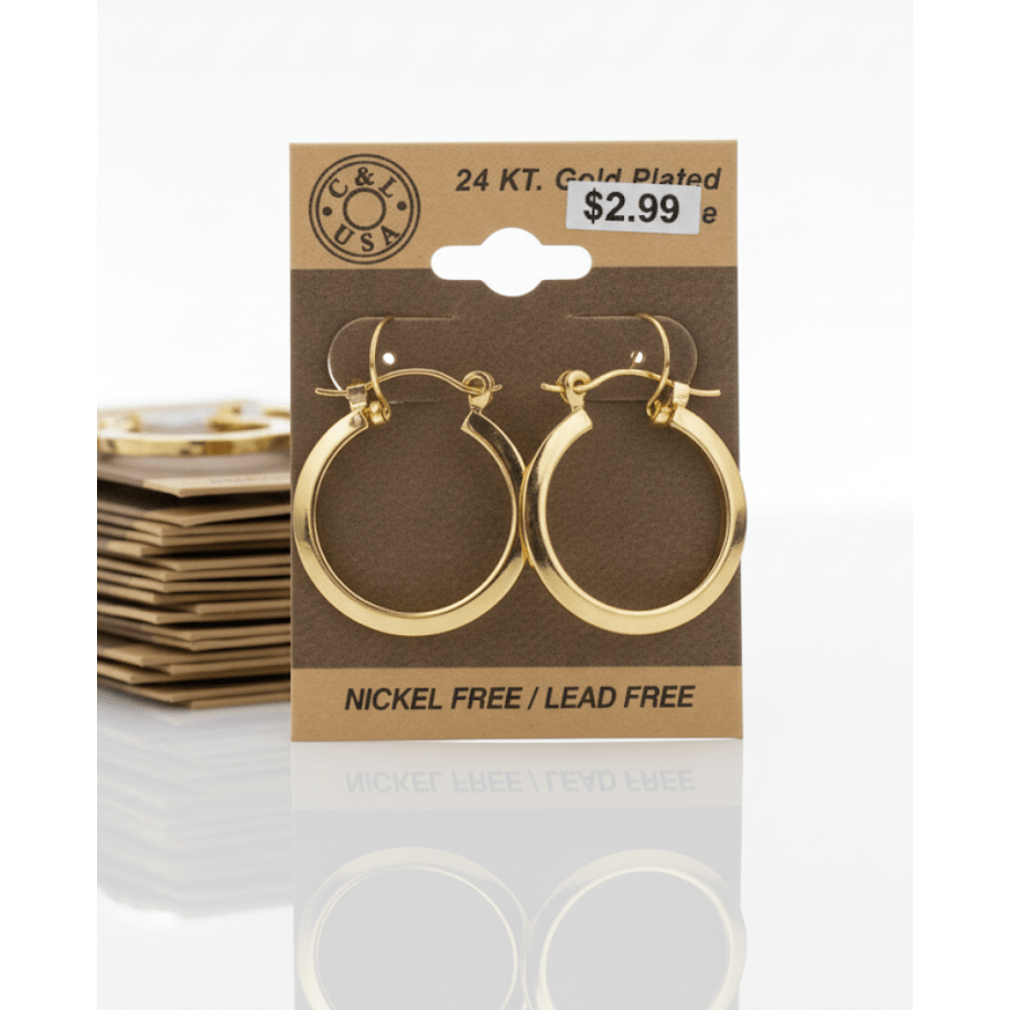 The C&L Fashion Jewelry Pincatch Earrings - Gold - Beauty Exchange Beauty Supply