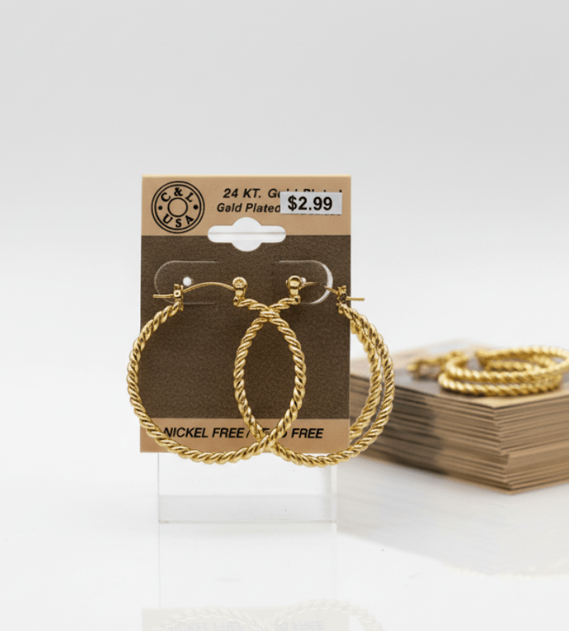 The C&L Fashion Jewelry Pincatch Earrings - Gold - Beauty Exchange Beauty Supply