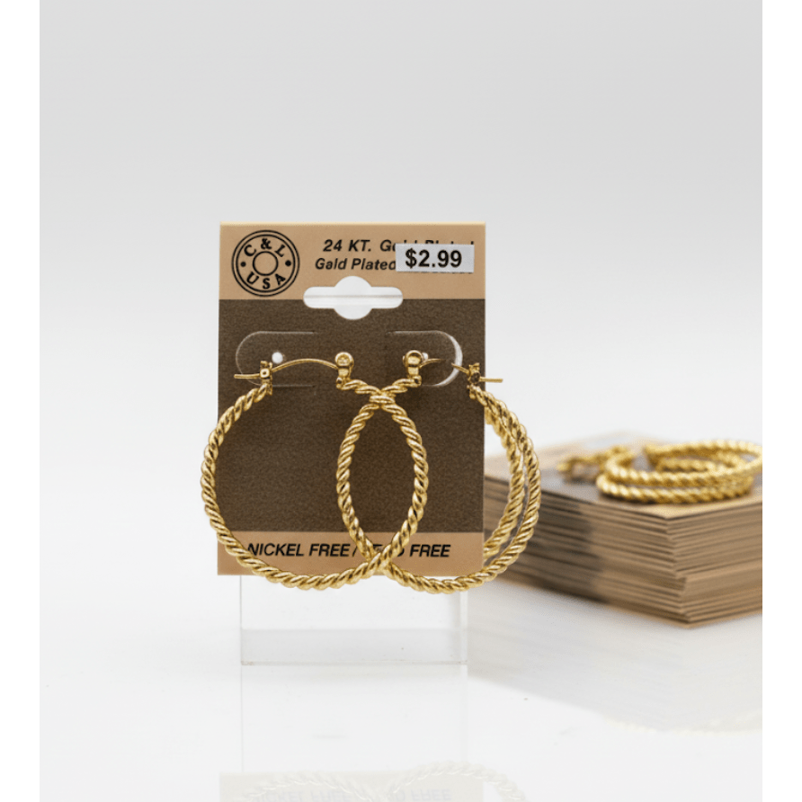 The C&L Fashion Jewelry Pincatch Earrings - Gold - Beauty Exchange Beauty Supply