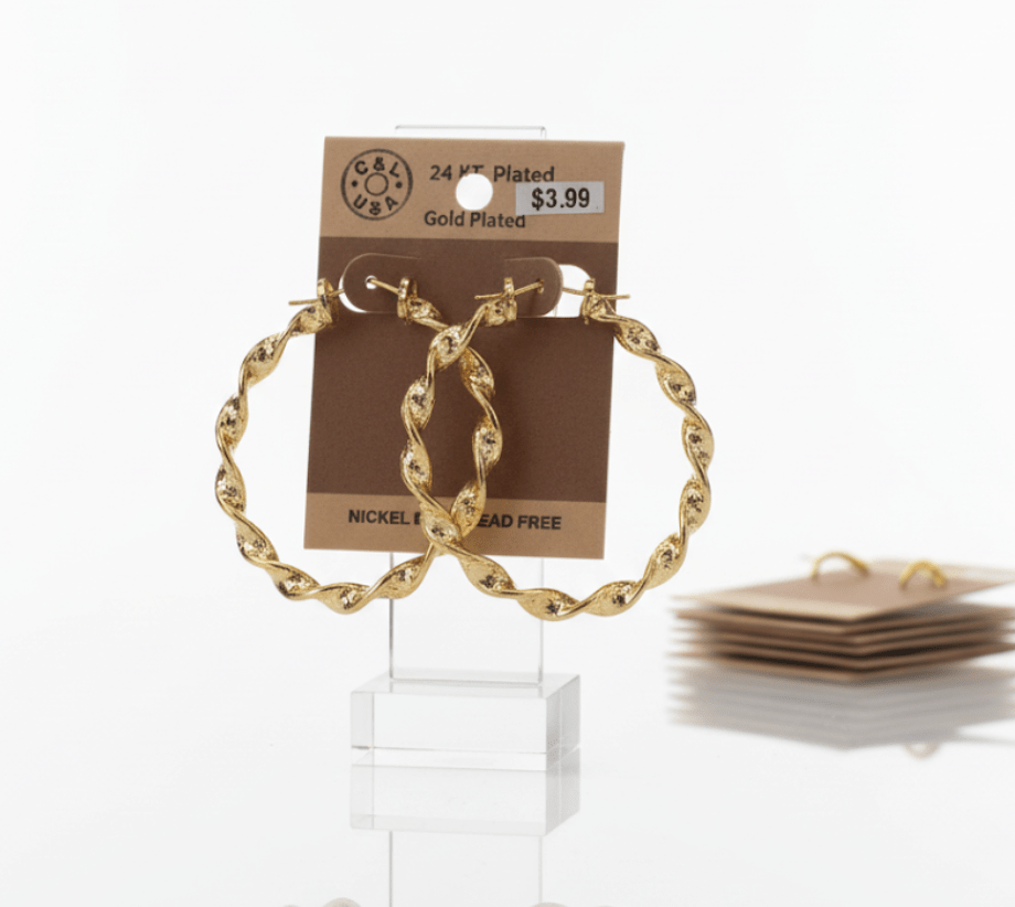 The C&L Fashion Jewelry Pincatch Earrings - Gold - Beauty Exchange Beauty Supply