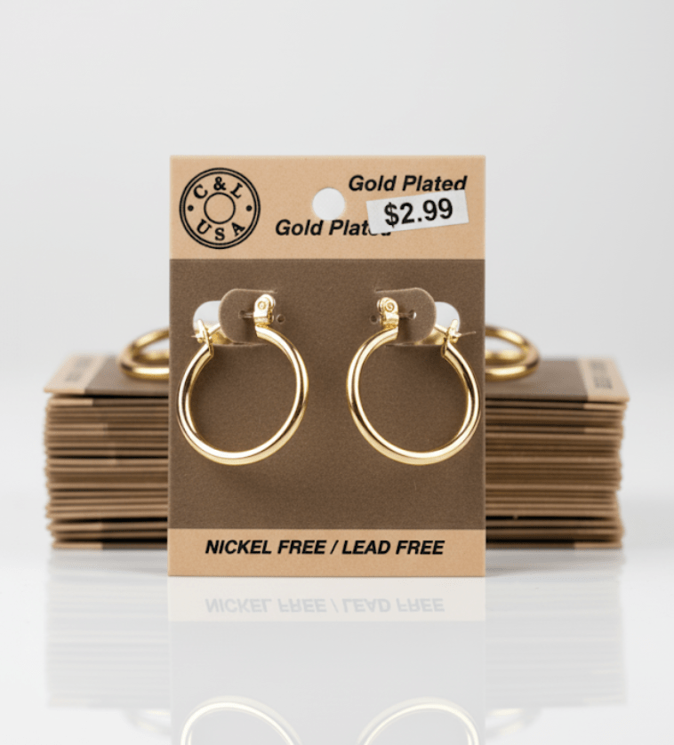 The C&L Fashion Jewelry Pincatch Earrings - Gold - Beauty Exchange Beauty Supply