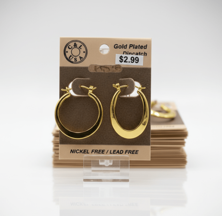 The C&L Fashion Jewelry Pincatch Earrings - Gold - Beauty Exchange Beauty Supply