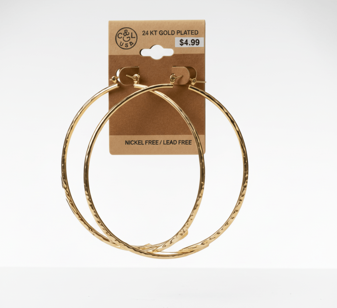 The C&L Fashion Jewelry Pincatch Earrings - Gold - Beauty Exchange Beauty Supply