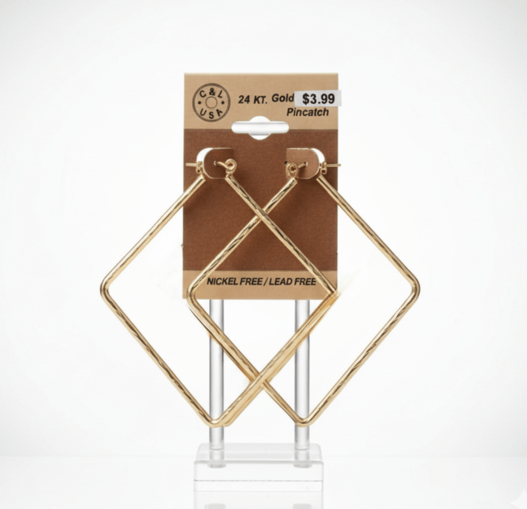 The C&L Fashion Jewelry Pincatch Earrings - Gold - Beauty Exchange Beauty Supply