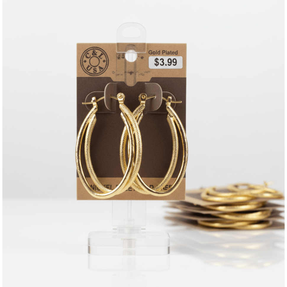 The C&L Fashion Jewelry Pincatch Earrings - Gold - Beauty Exchange Beauty Supply