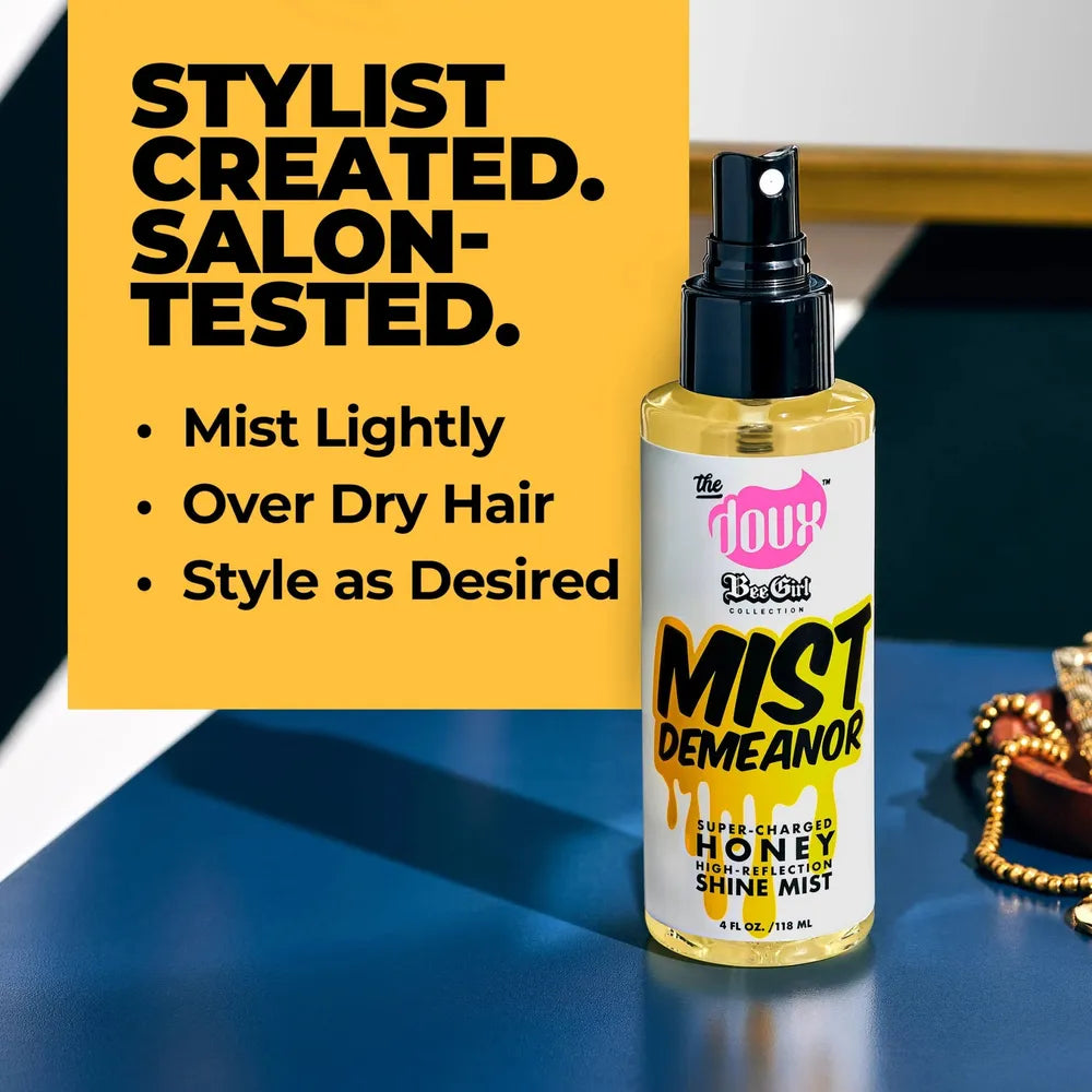 The Doux Bee - Girl Mist Demeanor Shine Mist | Frizz - Fighting, Gloss - Boosting Finishing Spray for All Hair Types – 4 oz - Beauty Exchange Beauty Supply