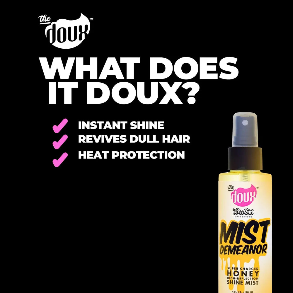 The Doux Bee - Girl Mist Demeanor Shine Mist | Frizz - Fighting, Gloss - Boosting Finishing Spray for All Hair Types – 4 oz - Beauty Exchange Beauty Supply