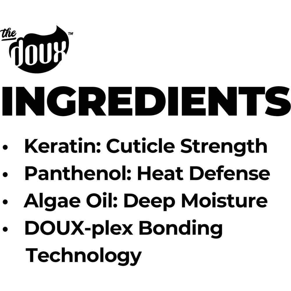 The Doux Just Glaze – Silkening Fluid Heat Protectant – 2 oz Shine Booster • Silkening Finish • Heat Defense for All Textures - Beauty Exchange Beauty Supply