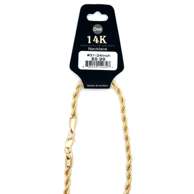 The One Jewelry 14K Chain Flat Cuban Necklace - Gold - Beauty Exchange Beauty Supply
