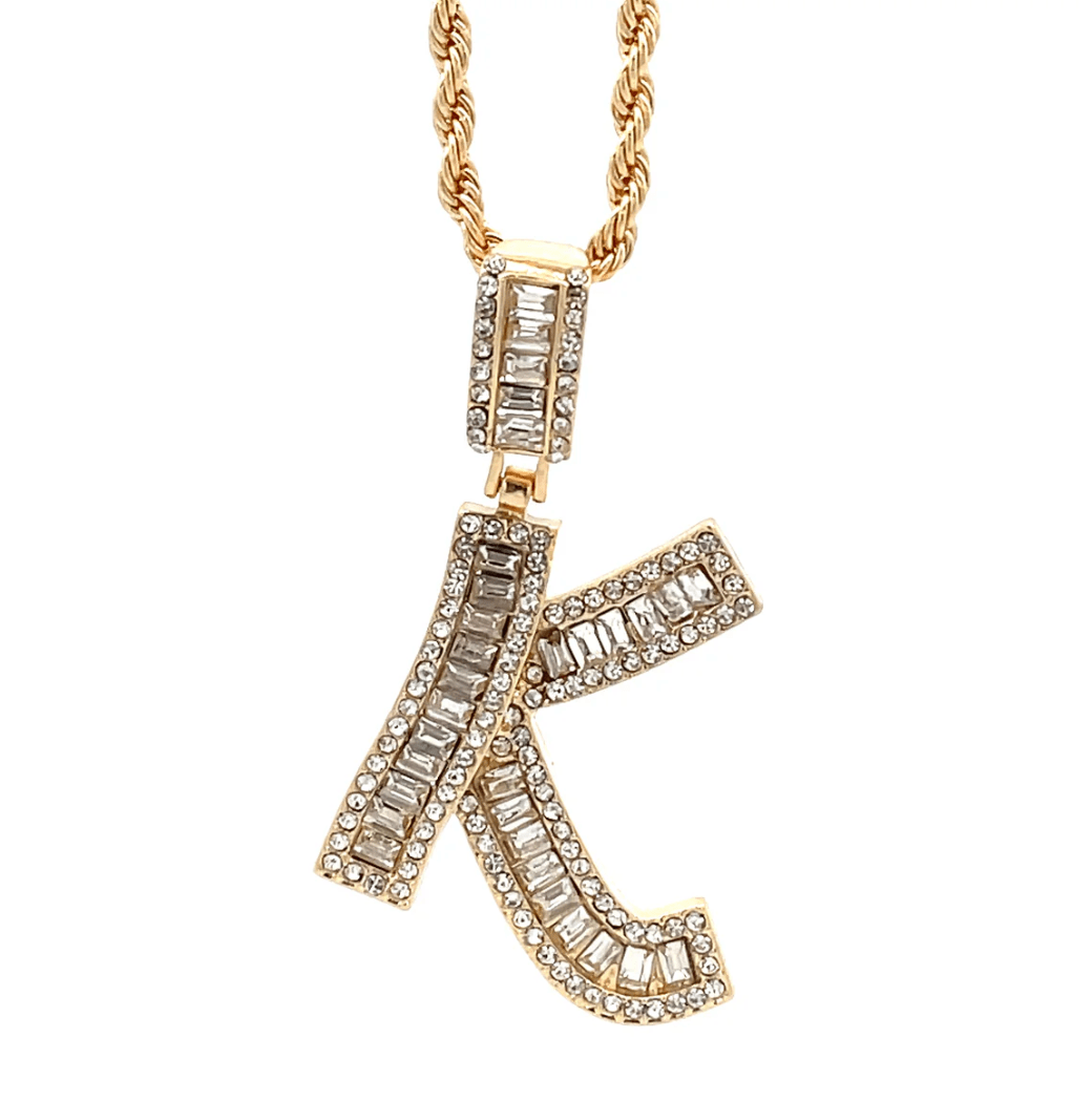The One Jewelry Baguette Initial Necklace - Letter Pendant - Beauty Exchange Beauty Supply