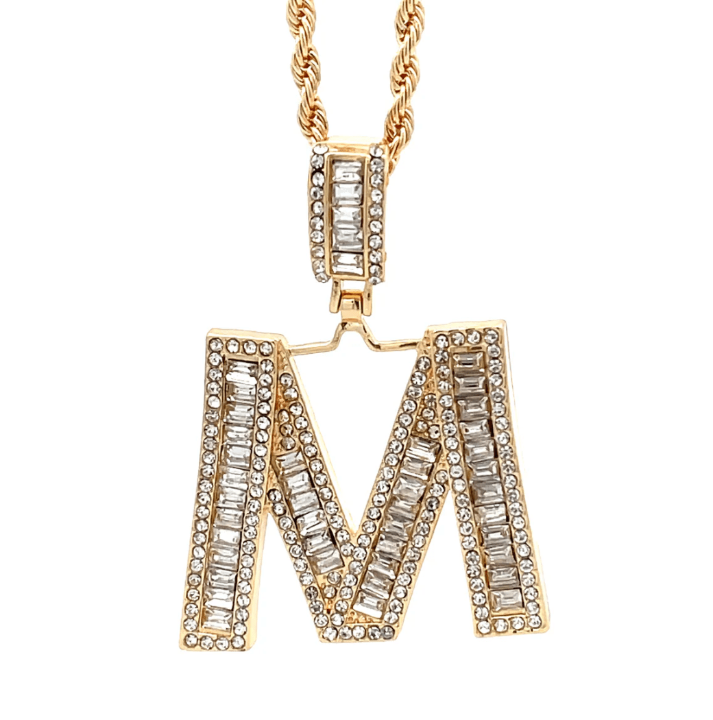 The One Jewelry Baguette Initial Necklace - Letter Pendant - Beauty Exchange Beauty Supply