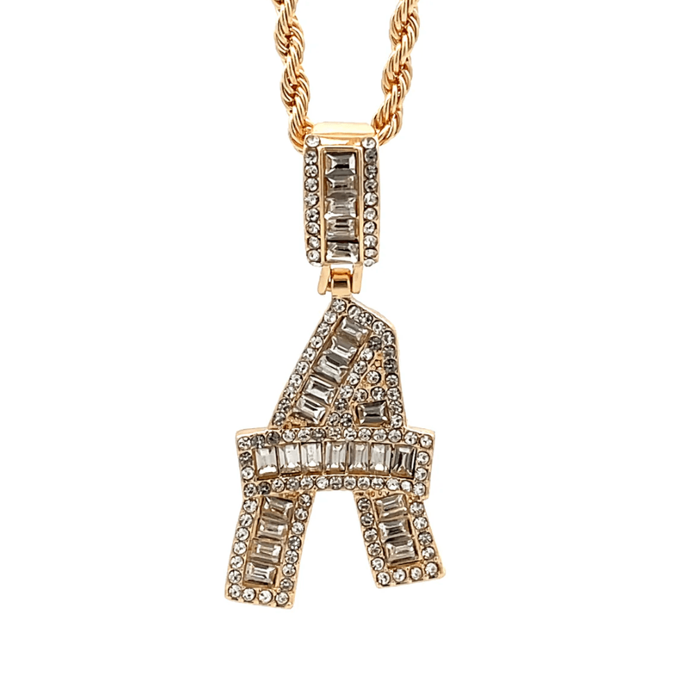 The One Jewelry Baguette Initial Necklace - Letter Pendant - Beauty Exchange Beauty Supply