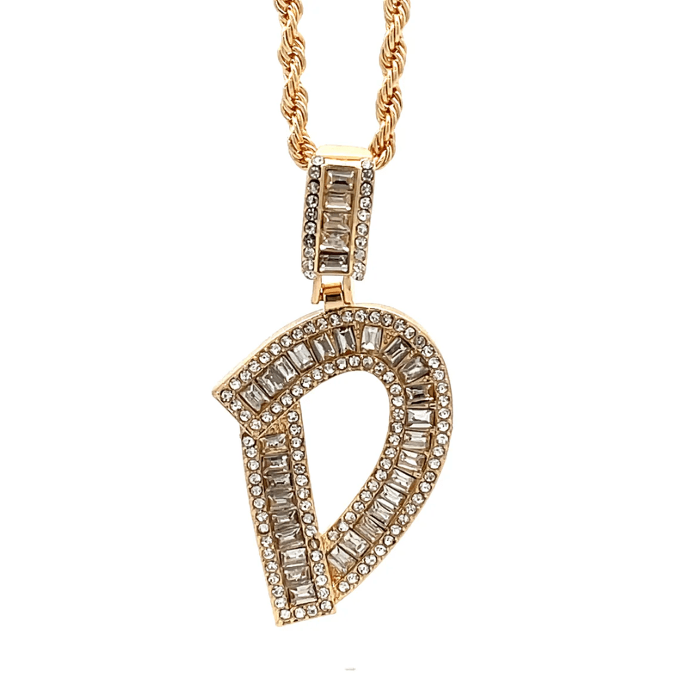 The One Jewelry Baguette Initial Necklace - Letter Pendant - Beauty Exchange Beauty Supply