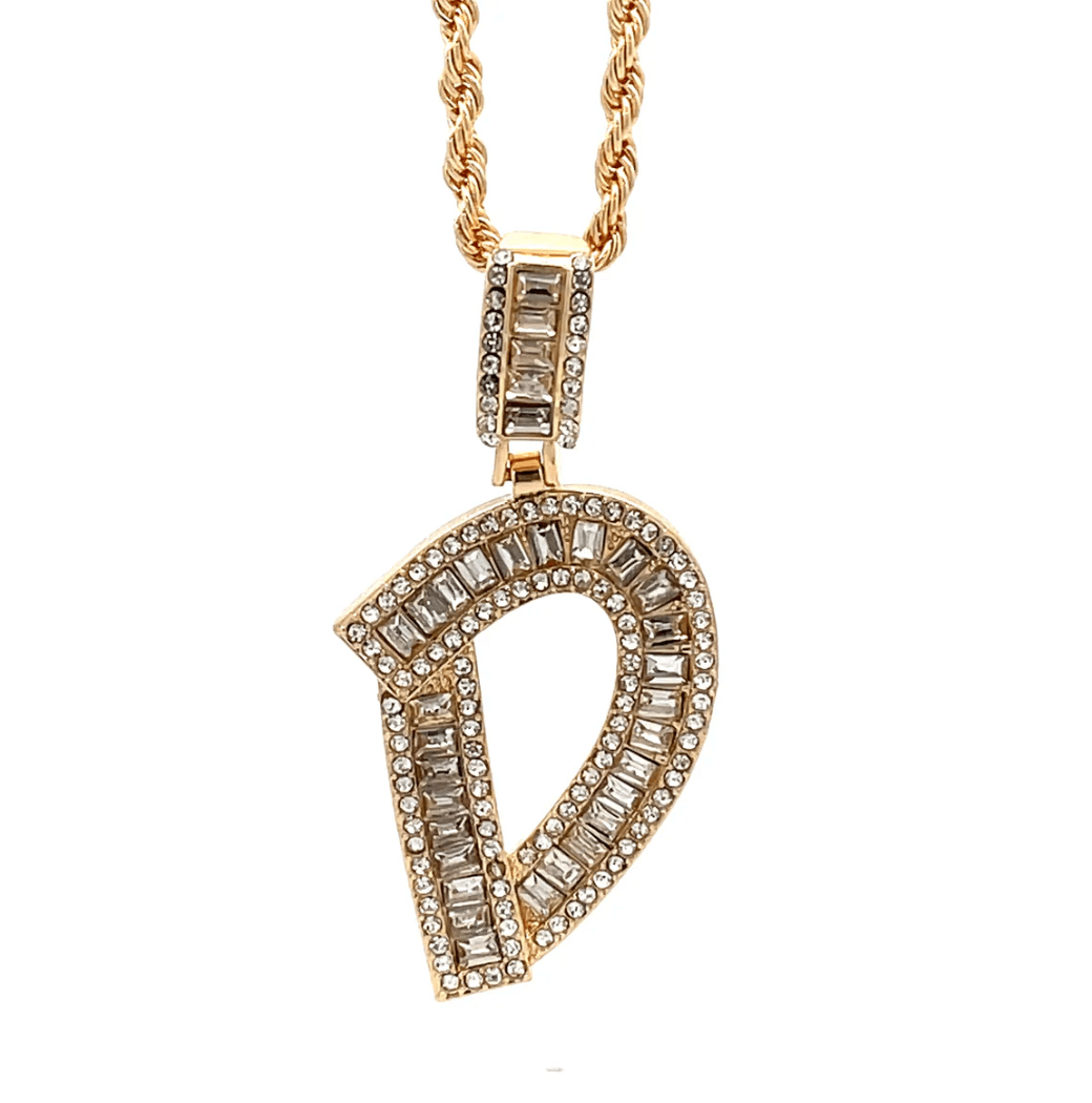 The One Jewelry Baguette Initial Necklace - Letter Pendant - Beauty Exchange Beauty Supply