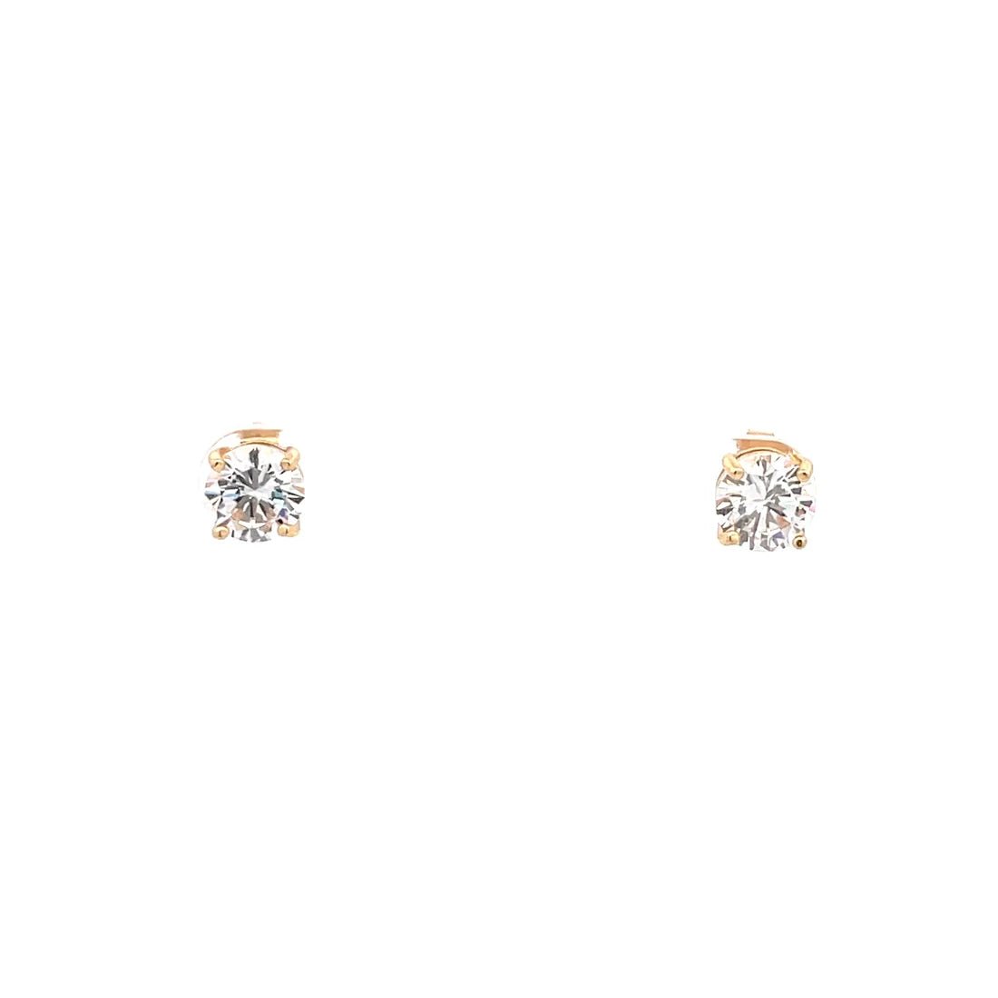 The One Jewelry Basket Setting CZ Stud Round Earrings - Beauty Exchange Beauty Supply