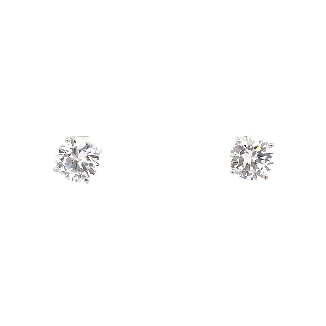 The One Jewelry Basket Setting CZ Stud Round Earrings - Beauty Exchange Beauty Supply