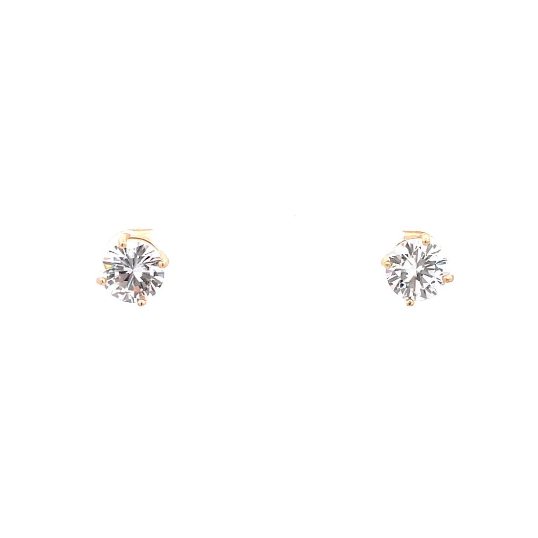 The One Jewelry Basket Setting CZ Stud Round Earrings - Beauty Exchange Beauty Supply