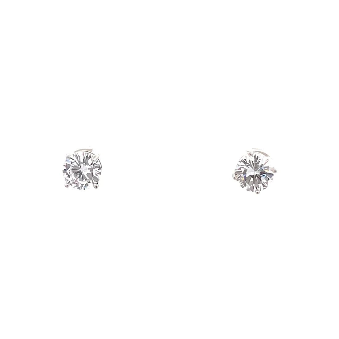 The One Jewelry Basket Setting CZ Stud Round Earrings - Beauty Exchange Beauty Supply