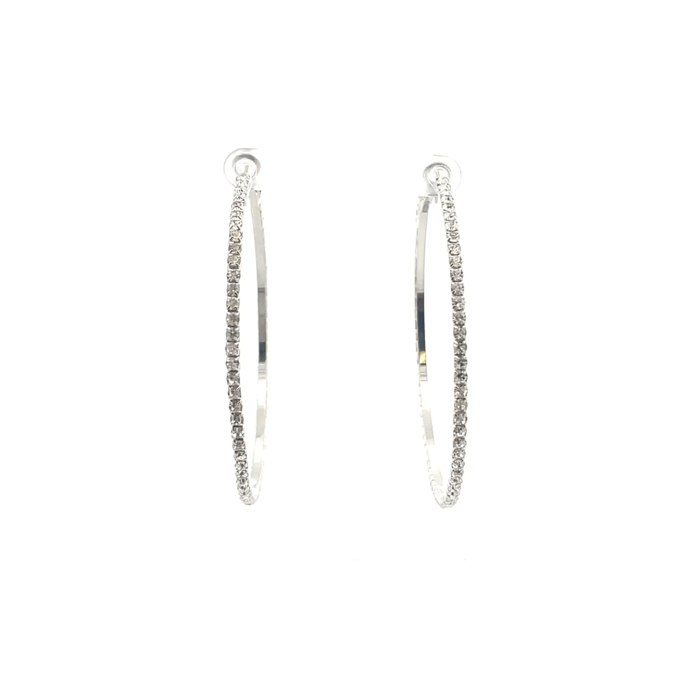 The One Jewelry Bling Bling Rhinestone Hoop Earrings - 20mm - Beauty Exchange Beauty Supply