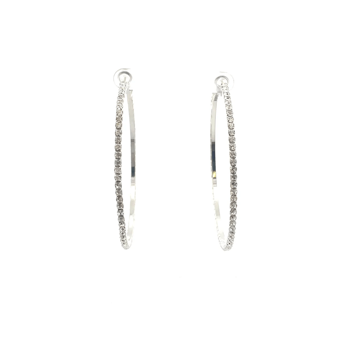 The One Jewelry Bling Bling Rhinestone Hoop Earrings - 20mm - Beauty Exchange Beauty Supply